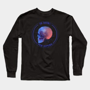 Ad Astra Per Aspera - Blue Skull Long Sleeve T-Shirt